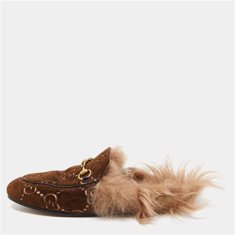 used gucci mules|gucci velvet mules with fur.